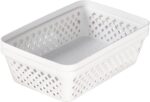 Glad Plastic Storage Basket Set - Multipurpose Drawer Trays, Kitchen Pantry Containers, and Bathroom Bins - 6 Pack Medium Organizers, White - Image 6