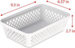 Glad Plastic Storage Basket Set - Multipurpose Drawer Trays, Kitchen Pantry Containers, and Bathroom Bins - 6 Pack Medium Organizers, White - Image 7