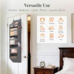 Lifewit 1 Pack Over the Door Organizer, Clear Window Hanging Storage with 4 Mesh Side Pockets, Anti Tilt 40 lbs Load Behind Door for Pantry, Nursery, Bathroom, Bedroom, Dorm, 5 Section, Gray - Image 4