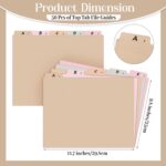 2 Set 50 Pcs Alphabet File Dividers A-z Top Tab Guides Set, Letter Size Filing Organizers 1/5 Cut Alphabetical File Folder Tabs for Home, Office, School(Classic Colors) - Image 3