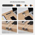 EUREKA ERGONOMIC Metal 316 PCS Cable Management Organizer Kit Cable Raceways, 6 Cable Holder, 4 Cord Sleeve, 60 Wire Clips, 2 Roll Self Adhesive Wire Ties, 100 Zip Ties Under PC Desk, Black - Image 6