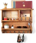 Key Holder for Wall, Mail and Key Holder for Home Decor, Key and Mail Holder for Wall with Key Hooks, Brown - Image 3