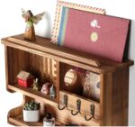 Key Holder for Wall, Mail and Key Holder for Home Decor, Key and Mail Holder for Wall with Key Hooks, Brown - Image 5