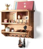 Key Holder for Wall, Mail and Key Holder for Home Decor, Key and Mail Holder for Wall with Key Hooks, Brown - Image 6