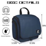 Goloni Hanging Toiletry Bag with Hook, Large Makeup Bag Travel Organizer, Water-Resistant Hanging Cosmetic Bag with 10 Compartments for Women & Men,Blue - Image 3