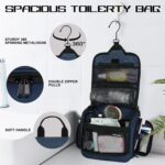 Goloni Hanging Toiletry Bag with Hook, Large Makeup Bag Travel Organizer, Water-Resistant Hanging Cosmetic Bag with 10 Compartments for Women & Men,Blue - Image 5