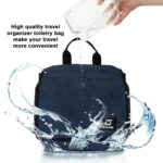 Goloni Hanging Toiletry Bag with Hook, Large Makeup Bag Travel Organizer, Water-Resistant Hanging Cosmetic Bag with 10 Compartments for Women & Men,Blue - Image 6