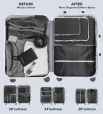 8 Set Compression Packing Cubes Travel, Ultralight Expandable 60% Space Saving Packing Cubes for Travel Compression,Packing Compression Organizing Accessories for Women/Men (Black) - Image 4