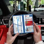 TOURSUIT Car Registration and Insurance Card Holder, Vehicle License Document Glove Box Compartment Organizer, Essential Car Wallet Case for Driver Auto Owners (Carbon Blue) - Image 6