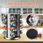 DOUBLE 2 C Revolving Countertop Spice Rack Stainless Steel Seasoning Storage Organization,Spice Carousel Tower for Kitchen Set of 16 Jars (16Jars) - Image 4