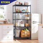 5-Tier Shelf 1010LBS Storage Shelves Adjustable Wire Shelving Metal Shelving Unit Storage Rack for Kitchen Pantry Closet Laundry School Commercial 59.4" Hx21.5 W x13.6 D - Image 3
