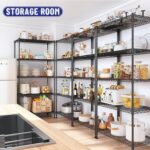 5-Tier Shelf 1010LBS Storage Shelves Adjustable Wire Shelving Metal Shelving Unit Storage Rack for Kitchen Pantry Closet Laundry School Commercial 59.4" Hx21.5 W x13.6 D - Image 5