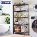 5-Tier Shelf 1010LBS Storage Shelves Adjustable Wire Shelving Metal Shelving Unit Storage Rack for Kitchen Pantry Closet Laundry School Commercial 59.4" Hx21.5 W x13.6 D - Image 7