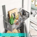 HapiRm Over The Door Hooks - Easy Installation Door Hanger with Basket and 16 Hooks, 304 Stainless Steel Storage Organizer for Towels, Coats, Bathroom, Kitchen, Dorm-Grey - Image 3