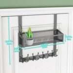 HapiRm Over The Door Hooks - Easy Installation Door Hanger with Basket and 16 Hooks, 304 Stainless Steel Storage Organizer for Towels, Coats, Bathroom, Kitchen, Dorm-Grey - Image 6