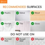 GLUIT Adhesive Large Wall Hooks for Hanging Heavy Duty 22 lbs Hooks for Walls No Drill, Towel Sticky Clear Hooks, Waterproof, Home, Bathroom, Kitchen, Office, and Outdoor 6 Pack - Image 4