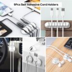 Cable Management Kit - 4 Cable Sleeve, 28 Self Adhesive Cable Clips, 29 Cord Holders, 10+2 Roll Cable Organizer Straps and 100 Fastening Cable Ties for TV Computer Under Desk (White) - Image 4