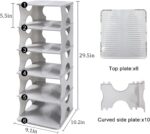 6-Tier Shoe Rack, Stackable Storage Organizer for Bedroom Entry, Adjustable Rack, Shoe Slots Shelf, Easy Tower Rack, Grey - Image 4