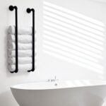 Towel Racks for Bathroom Wall Mounted 36 Inch,Industrial Pipe Storage Organizer Towel Holder(Black) - Image 3