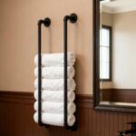 Towel Racks for Bathroom Wall Mounted 36 Inch,Industrial Pipe Storage Organizer Towel Holder(Black) - Image 4