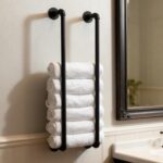 Towel Racks for Bathroom Wall Mounted 36 Inch,Industrial Pipe Storage Organizer Towel Holder(Black) - Image 6
