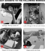 Car Seat Back Organizer, Large Capacity Foldable Car Seat Back Hanging Bag with 3 Extra Pockets, Waterproof Leather Auto Seats Storage Organizer, Car Travel Essentials Accessories (Black) - Image 5