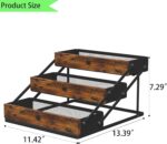 3 Tier Spice Rack Organizer for Cabinet, Foldable Spice Rack for Countertop, Cabinet Drawers Rustic Wooden Seasoning Spice storage for Kitchen Station, Pantry, Home - 1PC - Image 3