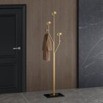 Heavy Duty Coat Rack Tree-shaped Metal Freestanding Coat Tree with Sturdy Marble Base Corner Coat Rack for Bedroom Entryway Hallway 14.96 x 10.24 x 68.9 Inches (Gold) - Image 4