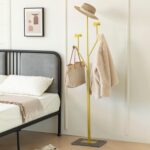 Heavy Duty Coat Rack Tree-shaped Metal Freestanding Coat Tree with Sturdy Marble Base Corner Coat Rack for Bedroom Entryway Hallway 14.96 x 10.24 x 68.9 Inches (Gold) - Image 7