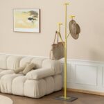 Heavy Duty Coat Rack Tree-shaped Metal Freestanding Coat Tree with Sturdy Marble Base Corner Coat Rack for Bedroom Entryway Hallway 14.96 x 10.24 x 68.9 Inches (Gold) - Image 8