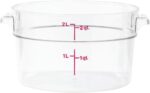 Cambro RFSCW2135 Camwear 2-Quart Clear Round Food Storage Container with Cambro RFSCWC2135 Clear Round Lid - Image 3