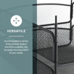 Safco Onyx Desk Organizer, 3 Trays, Office and Classroom Mailbox, Paper and Mail Sorter, Steel Mesh, Black - Image 5