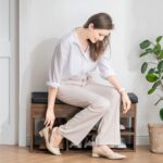 Apicizon 39 Inches Storage Bench with Padded Cushion, Shoe Bench with Storage Space, Upholstered Entryway Bench for Living Room, 2-Tier Shoe Rack Organizer, Brown - Image 4