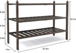 Shoe Rack, 3-Tier Bamboo Stackable Shelf Storage Organizer, Stand for Closet, Entryway, Hallway, Bathroom and Living Room（Mocha） - Image 4