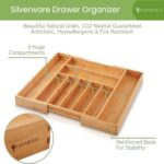 Purawood Bamboo Drawer Organizer - Expandable Silverware Organizer & Utensil Drawer Organizer, Cutlery Tray with Dividers, 7-9 Slots- Kitchen Organizer for Utensils & Flatware (Natural) - Image 5