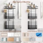 Towel Racks for Bathroom Wall Mounted with Shelf, 31.5" Large Towel Holder for Bathroom Wall, Black Towel Storage for Rolled Towels, Space Saving Organizer for Small Bathroom, RV & Apartment - Image 3