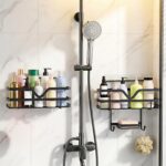 Shower Caddy 3 Pack - Shower Organizer Shelves Rack Rustproof No Drill Self Adhesive Shower Caddies with Soap Dish & Side Hooks for Bathroom Kitchen Storage, Black - Image 3