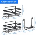 Shower Caddy 3 Pack - Shower Organizer Shelves Rack Rustproof No Drill Self Adhesive Shower Caddies with Soap Dish & Side Hooks for Bathroom Kitchen Storage, Black - Image 4