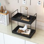 2 Tier Bathroom Counter Organizer, Standing Vanity Organizer Shelf for Bathroom Storage Organization, Countertop Skincare Makeup Organizers Holder, Black - Image 3