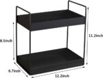 2 Tier Bathroom Counter Organizer, Standing Vanity Organizer Shelf for Bathroom Storage Organization, Countertop Skincare Makeup Organizers Holder, Black - Image 7