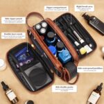 Travel Toiletry Bag for Men,Mens Shaving Bags for Toiletries,Men's Toiletry Travel Bag PU Leather,Personalized Travel Essentials,Birthday Gifts For Men,Brown- M - Image 4