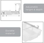 Smart Design Adjustable Pull Out Refrigerator Drawer - Extra Large - BPA Free Plastic - Holds 20 lbs - Extendable Sliding Fridge Bin, Freezer, Pantry Food Holder Storage Organizer - Kitchen - Clear - Image 4