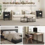 Nightstand with Gun Drawer, Bedside Table with Hidden Compartment, End Table with Storage Cabinet, Night Stand for Bedroom, Office, Black ET22BB - Image 4