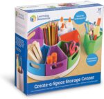Learning Resources Create a Space Storage Center - Toy Desk Organizer, Classroom Workspace Must Haves, Homeschool Organization, Arts & Crafts , Caddy, Office & Teacher Supplies - Image 5