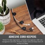 VELCRO Brand Cord Keepers | Soft Nylon Cable Clips Organize Wires in Home, Office, Desk or Nightstand | Removable Adhesive Back Holds Secure, Removes Clean | 10pk, Black - Image 3