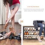 Shoe Bench, 4-Tier Shoe Rack 31.5”, Storage Entry Bench with Mesh Shelves Wood Seat, for Entryway, Hallway, Living Room, Stable Metal Frame and Easy Assembly, Rustic Brown SB01BB016 - Image 5