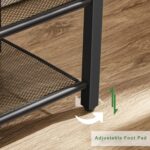 Shoe Bench, 4-Tier Shoe Rack 31.5”, Storage Entry Bench with Mesh Shelves Wood Seat, for Entryway, Hallway, Living Room, Stable Metal Frame and Easy Assembly, Rustic Brown SB01BB016 - Image 8