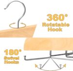 Tank Top Hanger with Premium Wood, 20 Large Capacity, Space Saving,360 Degree Rotating, Foldable Metal Hooks, Tank Tops - Image 4