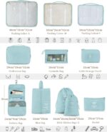 Packing Cubes 11 PCS, Mesh Breathable Luggage Organizers Bags, Packing Organizers, Durable Travel Essentials Bags Set, Travel Packing Organizers, Lake blue - Image 3