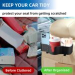 3-in-1 Car Headrest Backseat Organizer with 3.7" Backseat Cup Holder for Car, Seat Back Organizer with Hooks - Image 5